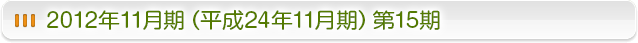 2012年11月期（平成24年11月期）第15期