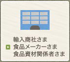 輸入商社さま／食品メーカーさま／食品資材関係者さま　向けサービス